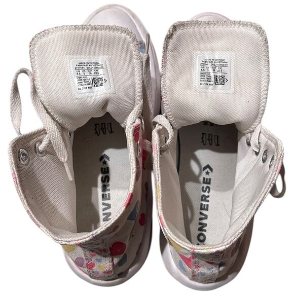 Converse Chuck Taylor All Star High Top Sneakers Kids 5.5 Heart Print Canvas - Picture 8 of 11